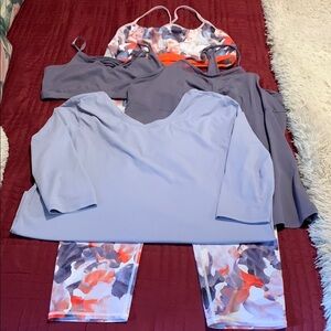 FABLETICS 2X Stylish 5 pc Women's Set - multi colored in lavender blush orange